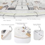 - RealHomes Dijital Baskılı Kaymaz Tabanlı Comfort Çocuk Odası Yuvarlak Halı - Realhomes  Soft Renkli Uzay Temalı Seksek Oyun Tasarımlı Çocuk & Genç Odası Makinede Yıkanabilir Kaymaz Tabanlı Yuvarlak Çocuk Oyun Halısı Realhomes