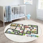 - RealHomes Dijital Baskılı Kaymaz Tabanlı Comfort Çocuk Odası Yuvarlak Halı - Realhomes  Öğretici Trafik Yolu Oyun Tasarımlı Çocuk & Genç Odası Makinede Yıkanabilir Kaymaz Tabanlı Yuvarlak Çocuk Oyun Halısı Realhomes