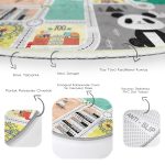 Eğitici Oyun Yolu Trafik Tasarımlı Çocuk & Genç Odası Makinede Yıkanabilir Kaymaz Tabanlı Yuvarlak Çocuk Oyun Halısı Realhomes