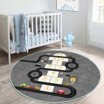 - RealHomes Dijital Baskılı Kaymaz Tabanlı Comfort Çocuk Odası Yuvarlak Halı - Realhomes  Araba Yollu Eğitici Seksek Tasarımlı Çocuk & Genç Odası Makinede Yıkanabilir Kaymaz Tabanlı Yuvarlak Çocuk Oyun Halısı Realhomes