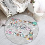 Renkli Oyun Küpleri Eğitici Oyun Tasarımlı Çocuk & Genç Odası Makinede Yıkanabilir Kaymaz Tabanlı Yuvarlak Çocuk Oyun Halısı Realhomes