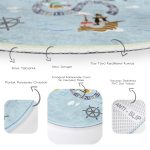 - RealHomes Dijital Baskılı Kaymaz Tabanlı Comfort Çocuk Odası Yuvarlak Halı - Realhomes Kaptan Korsan Denizde Oyun Tasarımlı Çocuk & Genç Odası Makinede Yıkanabilir Kaymaz Tabanlı Yuvarlak Çocuk Oyun Halısı Realhomes