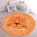 - RealHomes Dijital Baskılı Kaymaz Tabanlı Comfort Çocuk Odası Yuvarlak Halı - Realhomes  Turuncu Aslan Tasarımlı Çocuk & Genç Odası Makinede Yıkanabilir Kaymaz Tabanlı Yuvarlak Çocuk Halısı Realhomes