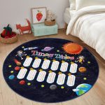 - RealHomes Dijital Baskılı Kaymaz Tabanlı Comfort Çocuk Odası Yuvarlak Halı - Realhomes  Uzay Tasarımlı Eğitici Çarpım Tablosu Motifli Çocuk & Genç Odası Makinede Yıkanabilir Kaymaz Tabanlı Yuvarlak Çocuk Oyun Halısı Realhomes