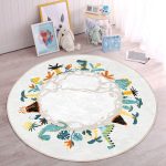 - RealHomes Dijital Baskılı Kaymaz Tabanlı Comfort Çocuk Odası Yuvarlak Halı - Realhomes  Tropik Ağaçlar Ve Hayvanlar Motifli Çocuk & Genç Odası Makinede Yıkanabilir Kaymaz Tabanlı Yuvarlak Çocuk Halısı Realhomes
