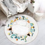 - RealHomes Dijital Baskılı Kaymaz Tabanlı Comfort Çocuk Odası Yuvarlak Halı - Realhomes  Tropik Ağaçlar Ve Hayvanlar Motifli Çocuk & Genç Odası Makinede Yıkanabilir Kaymaz Tabanlı Yuvarlak Çocuk Halısı Realhomes
