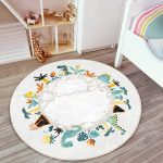 - RealHomes Dijital Baskılı Kaymaz Tabanlı Comfort Çocuk Odası Yuvarlak Halı - Realhomes  Tropik Ağaçlar Ve Hayvanlar Motifli Çocuk & Genç Odası Makinede Yıkanabilir Kaymaz Tabanlı Yuvarlak Çocuk Halısı Realhomes