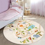 - RealHomes Dijital Baskılı Kaymaz Tabanlı Comfort Çocuk Odası Yuvarlak Halı - Realhomes  Eğitici Oyun Yolları Hayvanat Bahçesi Tasarımlı Çocuk & Genç Odası Makinede Yıkanabilir Kaymaz Tabanlı Yuvarlak Çocuk Oyun Halısı Realhomes