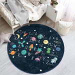 - RealHomes Dijital Baskılı Kaymaz Tabanlı Comfort Çocuk Odası Yuvarlak Halı - Realhomes  Uzay Temalı Öğretici Harf Tasarımlı Çocuk & Genç Odası Makinede Yıkanabilir Kaymaz Tabanlı Yuvarlak Çocuk Oyun Halısı Realhomes