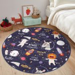 - RealHomes Dijital Baskılı Kaymaz Tabanlı Comfort Çocuk Odası Yuvarlak Halı - Realhomes  Uzay Boşluğu Eğlenceli Tasarımlı Çocuk & Genç Odası Makinede Yıkanabilir Kaymaz Tabanlı Yuvarlak Çocuk Oyun Halısı Realhomes