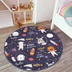 - RealHomes Dijital Baskılı Kaymaz Tabanlı Comfort Çocuk Odası Yuvarlak Halı - Realhomes  Uzay Boşluğu Eğlenceli Tasarımlı Çocuk & Genç Odası Makinede Yıkanabilir Kaymaz Tabanlı Yuvarlak Çocuk Oyun Halısı Realhomes