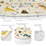 - RealHomes Dijital Baskılı Kaymaz Tabanlı Comfort Çocuk Odası Yuvarlak Halı - Realhomes  Sevimli Vahşi Hayvanlar Eğitici Kelimeler Çocuk & Genç Odası Makinede Yıkanabilir Kaymaz Tabanlı Yuvarlak Çocuk Oyun Halısı Realhomes