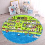 - RealHomes Dijital Baskılı Kaymaz Tabanlı Comfort Çocuk Odası Yuvarlak Halı - Realhomes Mahalle Yolları Öğretici Oyun Tasarımlı Çocuk & Genç Odası Makinede Yıkanabilir Kaymaz Tabanlı Yuvarlak Çocuk Oyun Halısı Realhomes