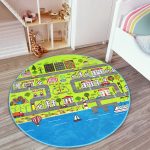 - RealHomes Dijital Baskılı Kaymaz Tabanlı Comfort Çocuk Odası Yuvarlak Halı - Realhomes Mahalle Yolları Öğretici Oyun Tasarımlı Çocuk & Genç Odası Makinede Yıkanabilir Kaymaz Tabanlı Yuvarlak Çocuk Oyun Halısı Realhomes