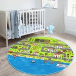 - RealHomes Dijital Baskılı Kaymaz Tabanlı Comfort Çocuk Odası Yuvarlak Halı - Realhomes Mahalle Yolları Öğretici Oyun Tasarımlı Çocuk & Genç Odası Makinede Yıkanabilir Kaymaz Tabanlı Yuvarlak Çocuk Oyun Halısı Realhomes
