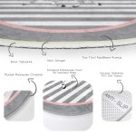 - RealHomes Dijital Baskılı Kaymaz Tabanlı Comfort Çocuk Odası Yuvarlak Halı - Realhomes  Gri Çizgili Zemin Sevimli Zebra Tasarımlı Çocuk & Genç Odası Makinede Yıkanabilir Kaymaz Tabanlı Yuvarlak Çocuk Halısı Realhomes