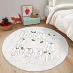 - RealHomes Dijital Baskılı Kaymaz Tabanlı Comfort Çocuk Odası Yuvarlak Halı - Realhomes  Sevimli Ayıcıklar Çarpım Tablosu Motifli Çocuk & Genç Odası Makinede Yıkanabilir Kaymaz Tabanlı Yuvarlak Çocuk Oyun Halısı Realhomes