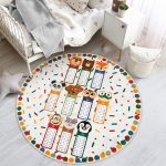 - RealHomes Dijital Baskılı Kaymaz Tabanlı Comfort Çocuk Odası Yuvarlak Halı - Realhomes  Sevimli Hayvanlar Temalı Çarpım Tablosu Tasarımlı Çocuk & Genç Odası Makinede Yıkanabilir Kaymaz Tabanlı Yuvarlak Çocuk Oyun Halısı Realhomes