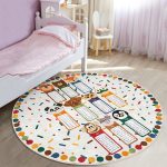 - RealHomes Dijital Baskılı Kaymaz Tabanlı Comfort Çocuk Odası Yuvarlak Halı - Realhomes  Sevimli Hayvanlar Temalı Çarpım Tablosu Tasarımlı Çocuk & Genç Odası Makinede Yıkanabilir Kaymaz Tabanlı Yuvarlak Çocuk Oyun Halısı Realhomes