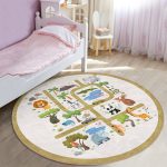 - RealHomes Dijital Baskılı Kaymaz Tabanlı Comfort Çocuk Odası Yuvarlak Halı - Realhomes  Hayvanat Bahçesi Eğitici Yol Tasarımlı Çocuk & Genç Odası Makinede Yıkanabilir Kaymaz Tabanlı Yuvarlak Çocuk Oyun Halısı Realhomes