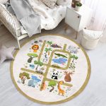 - RealHomes Dijital Baskılı Kaymaz Tabanlı Comfort Çocuk Odası Yuvarlak Halı - Realhomes  Hayvanat Bahçesi Eğitici Yol Tasarımlı Çocuk & Genç Odası Makinede Yıkanabilir Kaymaz Tabanlı Yuvarlak Çocuk Oyun Halısı Realhomes