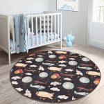 - RealHomes Dijital Baskılı Kaymaz Tabanlı Comfort Çocuk Odası Yuvarlak Halı - Realhomes  Lacivert Zemin Uçak Balon Temalı Çocuk & Genç Odası Makinede Yıkanabilir Kaymaz Tabanlı Yuvarlak Çocuk Halısı Realhomes