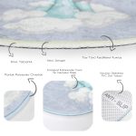 - RealHomes Dijital Baskılı Kaymaz Tabanlı Comfort Çocuk Odası Yuvarlak Halı - Realhomes  Mavi Bulutların Üzerinde Prenses Şatosu Çocuk & Genç Odası Makinede Yıkanabilir Kaymaz Tabanlı Yuvarlak Çocuk Halısı Realhomes