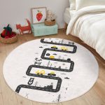 - RealHomes Dijital Baskılı Kaymaz Tabanlı Comfort Çocuk Odası Yuvarlak Halı - Realhomes  Araba Sürülebilir Oyun Tasarımlı Çocuk & Genç Odası Makinede Yıkanabilir Kaymaz Tabanlı Yuvarlak Çocuk Oyun Halısı Realhomes