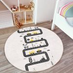 - RealHomes Dijital Baskılı Kaymaz Tabanlı Comfort Çocuk Odası Yuvarlak Halı - Realhomes  Araba Sürülebilir Oyun Tasarımlı Çocuk & Genç Odası Makinede Yıkanabilir Kaymaz Tabanlı Yuvarlak Çocuk Oyun Halısı Realhomes