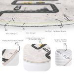 - RealHomes Dijital Baskılı Kaymaz Tabanlı Comfort Çocuk Odası Yuvarlak Halı - Realhomes  Araba Sürülebilir Oyun Tasarımlı Çocuk & Genç Odası Makinede Yıkanabilir Kaymaz Tabanlı Yuvarlak Çocuk Oyun Halısı Realhomes