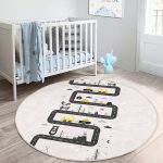 - RealHomes Dijital Baskılı Kaymaz Tabanlı Comfort Çocuk Odası Yuvarlak Halı - Realhomes  Araba Sürülebilir Oyun Tasarımlı Çocuk & Genç Odası Makinede Yıkanabilir Kaymaz Tabanlı Yuvarlak Çocuk Oyun Halısı Realhomes