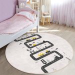 - RealHomes Dijital Baskılı Kaymaz Tabanlı Comfort Çocuk Odası Yuvarlak Halı - Realhomes  Araba Sürülebilir Oyun Tasarımlı Çocuk & Genç Odası Makinede Yıkanabilir Kaymaz Tabanlı Yuvarlak Çocuk Oyun Halısı Realhomes