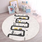 - RealHomes Dijital Baskılı Kaymaz Tabanlı Comfort Çocuk Odası Yuvarlak Halı - Realhomes  Araba Sürülebilir Oyun Tasarımlı Çocuk & Genç Odası Makinede Yıkanabilir Kaymaz Tabanlı Yuvarlak Çocuk Oyun Halısı Realhomes