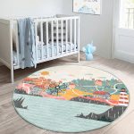 Renkli Mahalle Tasarımlı Oyun Yollu Çocuk & Genç Odası Makinede Yıkanabilir Kaymaz Tabanlı Yuvarlak Çocuk Oyun Halısı Realhomes