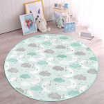 - RealHomes Dijital Baskılı Kaymaz Tabanlı Comfort Çocuk Odası Yuvarlak Halı - Realhomes  Renkli Ay Bulut Motifli Çocuk & Genç Odası Makinede Yıkanabilir Kaymaz Tabanlı Yuvarlak Çocuk Halısı Realhomes