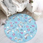 - RealHomes Dijital Baskılı Kaymaz Tabanlı Comfort Çocuk Odası Yuvarlak Halı - Realhomes  Uzay Motifli Çocuk & Genç Odası Makinede Yıkanabilir Kaymaz Tabanlı Yuvarlak Çocuk Halısı Realhomes