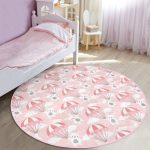 - RealHomes Dijital Baskılı Kaymaz Tabanlı Comfort Çocuk Odası Yuvarlak Halı - Realhomes  Paraşütlü Tavşan Motifli Çocuk & Genç Odası Makinede Yıkanabilir Kaymaz Tabanlı Yuvarlak Çocuk Halısı Realhomes