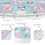 - RealHomes Dijital Baskılı Kaymaz Tabanlı Comfort Çocuk Odası Yuvarlak Halı - Realhomes  Paraşütlü Panda Motifli Çocuk & Genç Odası Makinede Yıkanabilir Kaymaz Tabanlı Yuvarlak Çocuk Halısı Realhomes