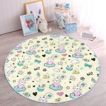 - RealHomes Dijital Baskılı Kaymaz Tabanlı Comfort Çocuk Odası Yuvarlak Halı - Realhomes  Kalpli Kedi Motifli Çocuk & Genç Odası Makinede Yıkanabilir Kaymaz Tabanlı Yuvarlak Çocuk Halısı Realhomes