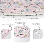 - RealHomes Dijital Baskılı Kaymaz Tabanlı Comfort Çocuk Odası Yuvarlak Halı - Realhomes  Pembe Zemin Bulut Üstünde Kalpli Kedi Çocuk & Genç Odası Makinede Yıkanabilir Kaymaz Tabanlı Yuvarlak Çocuk Halısı Realhomes