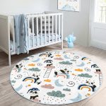 - RealHomes Dijital Baskılı Kaymaz Tabanlı Comfort Çocuk Odası Yuvarlak Halı - Realhomes  Sevimli Panda Motifli Çocuk & Genç Odası Makinede Yıkanabilir Kaymaz Tabanlı Yuvarlak Çocuk Halısı Realhomes