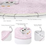 Baykuş Desenli Çocuk & Genç Odası Makinede Yıkanabilir Kaymaz Tabanlı Yuvarlak Çocuk Halısı Realhomes