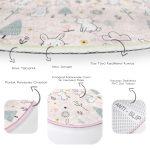 - RealHomes Dijital Baskılı Kaymaz Tabanlı Comfort Çocuk Odası Yuvarlak Halı - Realhomes  Sevimli Tavşan Çizimli Çocuk & Genç Odası Makinede Yıkanabilir Kaymaz Tabanlı Yuvarlak Çocuk Halısı Realhomes