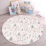 - RealHomes Dijital Baskılı Kaymaz Tabanlı Comfort Çocuk Odası Yuvarlak Halı - Realhomes  Sevimli Tavşan Çizimli Çocuk & Genç Odası Makinede Yıkanabilir Kaymaz Tabanlı Yuvarlak Çocuk Halısı Realhomes