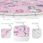 - RealHomes Dijital Baskılı Kaymaz Tabanlı Comfort Çocuk Odası Yuvarlak Halı - Realhomes  Pembe Zeminli Uzay Tasarımlı Çocuk & Genç Odası Makinede Yıkanabilir Kaymaz Tabanlı Yuvarlak Çocuk Halısı Realhomes