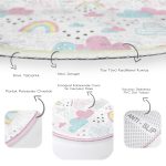 - RealHomes Dijital Baskılı Kaymaz Tabanlı Comfort Çocuk Odası Yuvarlak Halı - Realhomes  Bebek Desenli Gökkuşağı Ve Bulutlar Çocuk & Genç Odası Makinede Yıkanabilir Kaymaz Tabanlı Yuvarlak Çocuk Halısı Realhomes