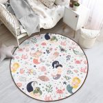 - RealHomes Dijital Baskılı Kaymaz Tabanlı Comfort Çocuk Odası Yuvarlak Halı - Realhomes  Deniz Kızı Tasarımlı Çocuk & Genç Odası Makinede Yıkanabilir Kaymaz Tabanlı Yuvarlak Çocuk Halısı Realhomes