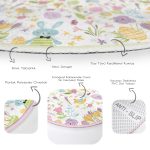 - RealHomes Dijital Baskılı Kaymaz Tabanlı Comfort Çocuk Odası Yuvarlak Halı - Realhomes  Çiçekli Ve Tavşan Tasarımlı Çocuk & Genç Odası Makinede Yıkanabilir Kaymaz Tabanlı Yuvarlak Çocuk Halısı Realhomes