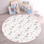 - RealHomes Dijital Baskılı Kaymaz Tabanlı Comfort Çocuk Odası Yuvarlak Halı - Realhomes  Flamingo Ve Fil Motifli Çocuk & Genç Odası Makinede Yıkanabilir Kaymaz Tabanlı Yuvarlak Çocuk Halısı Realhomes
