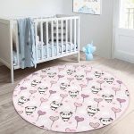 - RealHomes Dijital Baskılı Kaymaz Tabanlı Comfort Çocuk Odası Yuvarlak Halı - Realhomes  Kalpli Balon Yavru Panda Çocuk & Genç Odası Makinede Yıkanabilir Kaymaz Tabanlı Yuvarlak Çocuk Halısı Realhomes